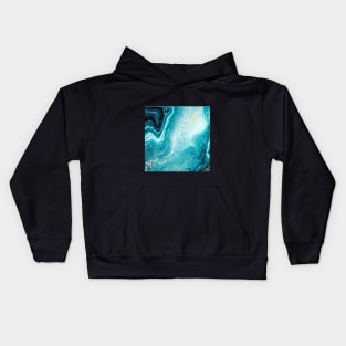 Turquoise Teal - Aesthetic Art Kids Hoodie